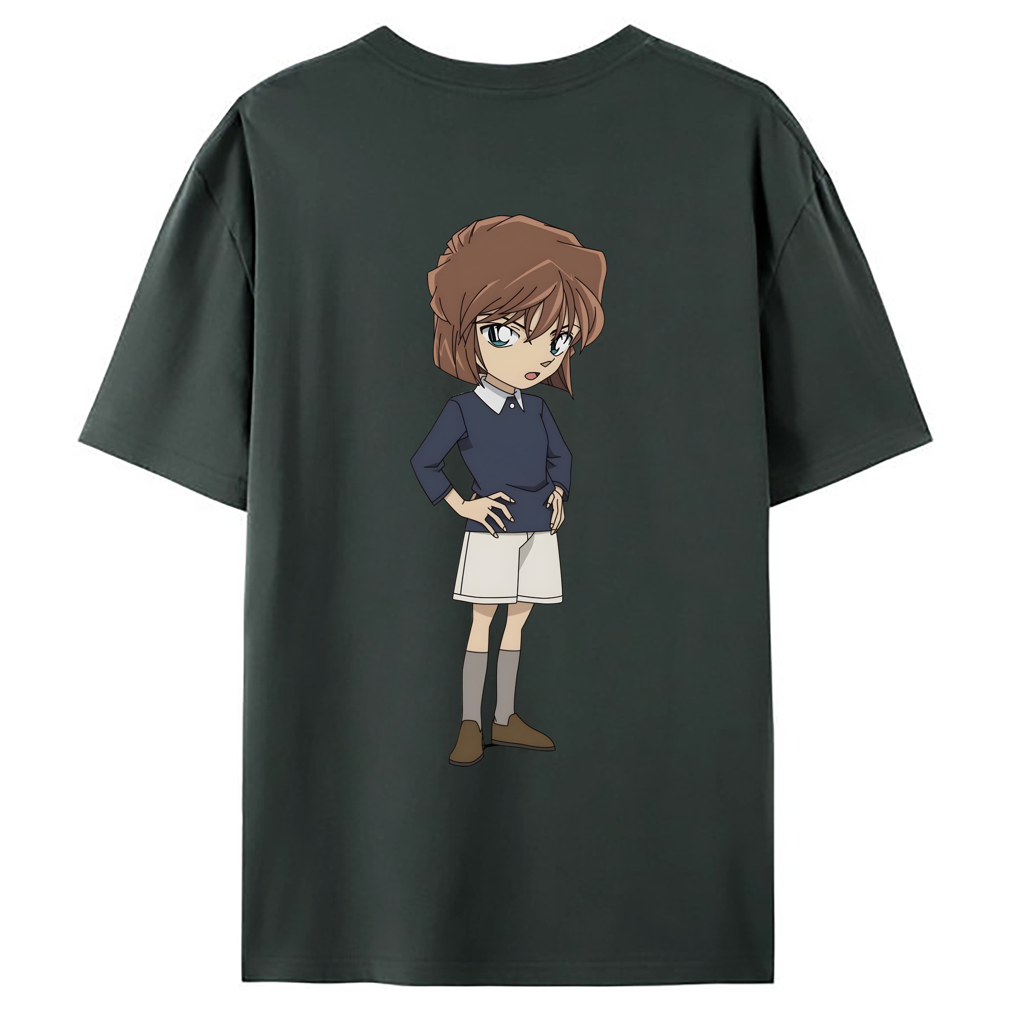（画像用） 名探偵コナン 灰原 哀 はいばら あい Detective Conan Anita Hailey、Vi Graythorn Haibara Ai 綿100％ メンズ半袖Tシャツ（バックプリント） 通気性